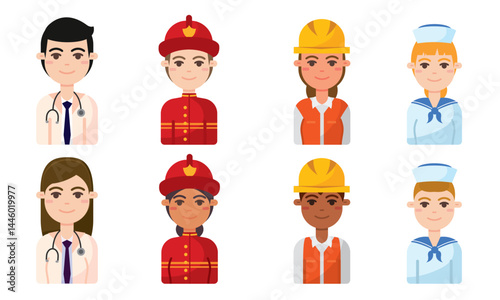 Cartoon professions set. Vector