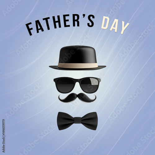 Father Day Celebration Poster With Father Day ornaments Background Father Day Advertisement