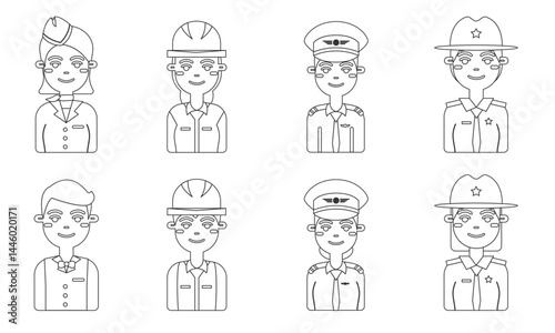 Cartoon professions set. Vector