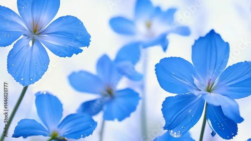 Spring Floral Illustration: Close-Up of Blue Flowers in Nature's Beauty