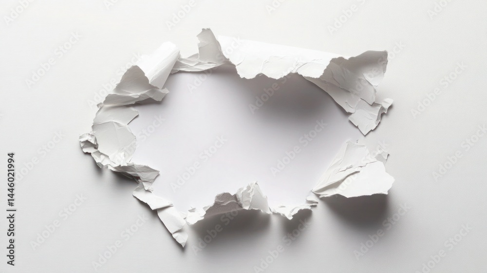 Torn paper isolate on white background perfect for design elements or creative projects with a luxurious touch Torn paper isolate on white background perfect for design elements or creative projects with a luxurious touch