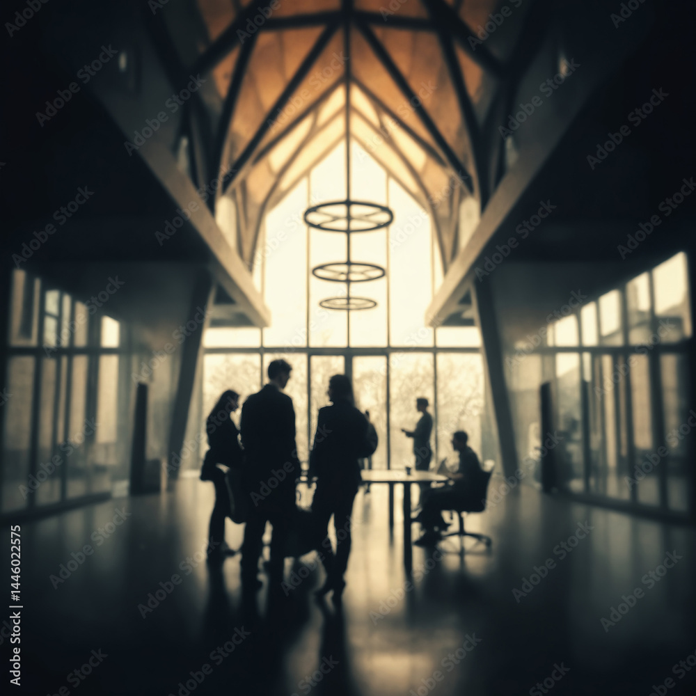 modern meeting room with professional team collaborating