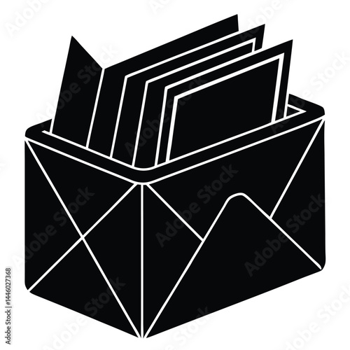 librarian element isolated archival file envelope on white background