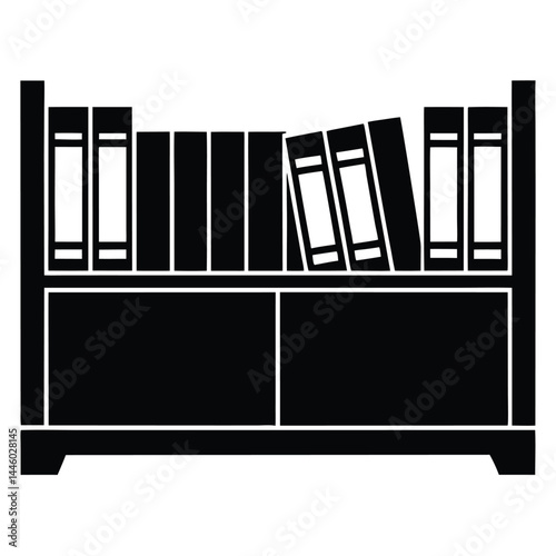librarian element isolated archive shelf row on white background