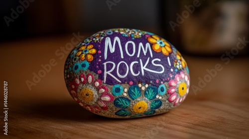 Hand Painted Rock Decor with 