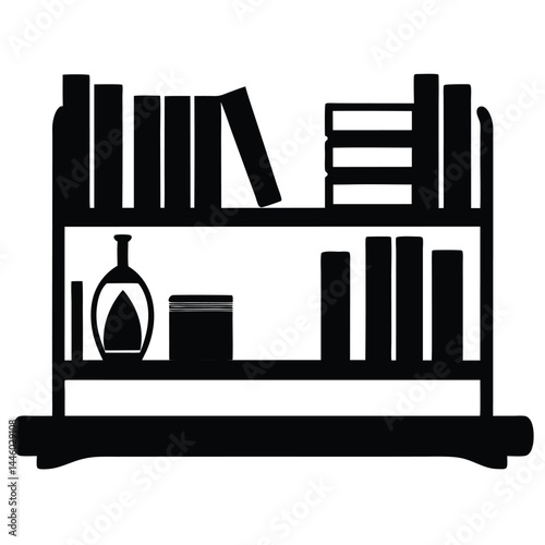 librarian element isolated bookshelf on white background
