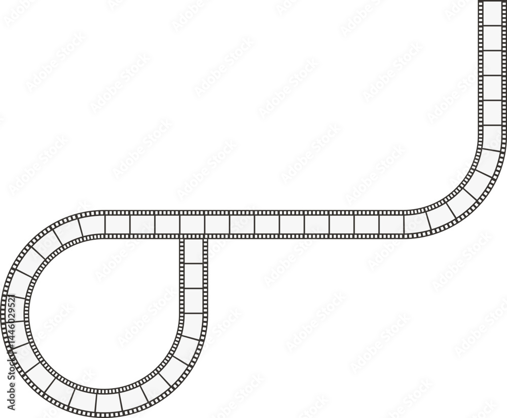 Fototapeta premium Film strip with one loop and an opposite smooth, rounded corner.