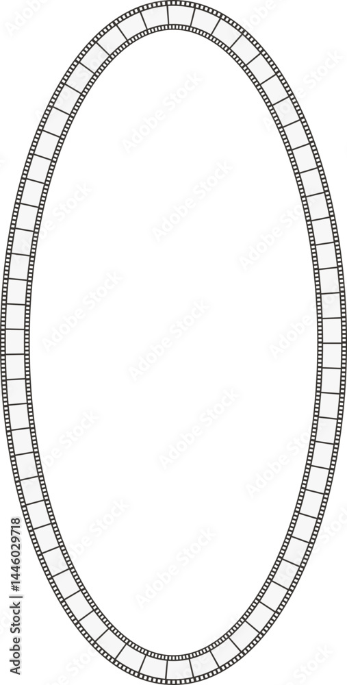 Fototapeta premium Oval-shaped line of film strips.