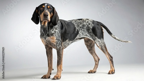 Bluetick Coonhound on studio background
