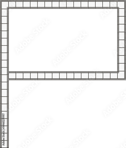 Square film strip with a line attached and film perforations.