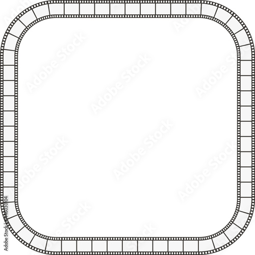Square with rounded corners movie film tape path