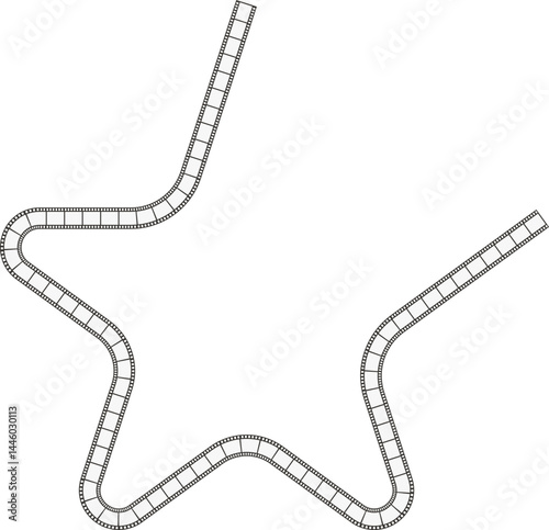 Film strip shaped like a star with rounded corners and an open side.