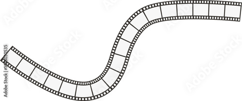 Film strip with a wavy, sinuous curve.