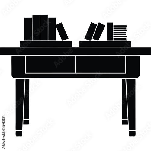 librarian element isolated library desk on white background