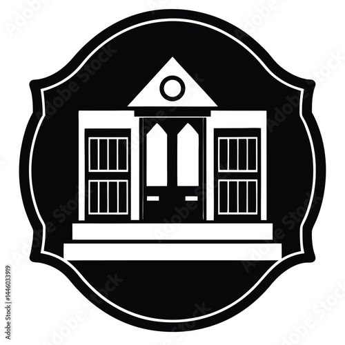 librarian element isolated library door sign on white background