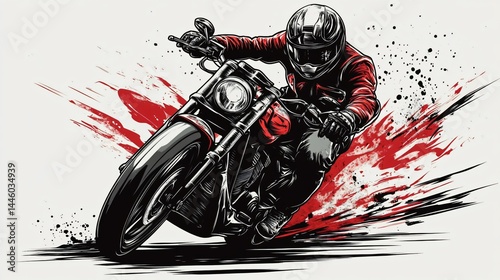 Super Biker T-shirt Sticker Design for Professional Use
