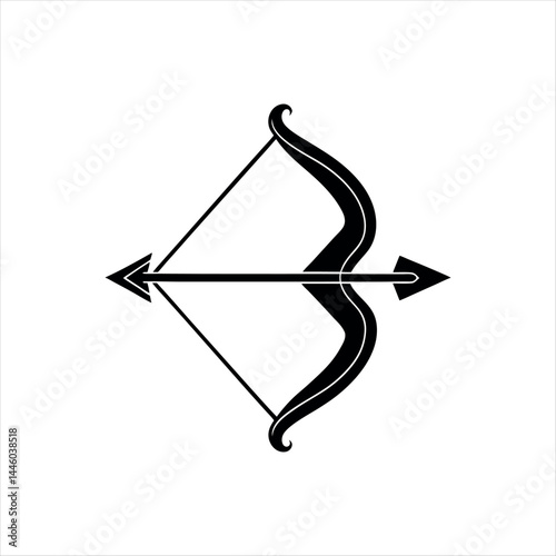 archery bow icon sports elements silhouette vector illustration of a kite on white background