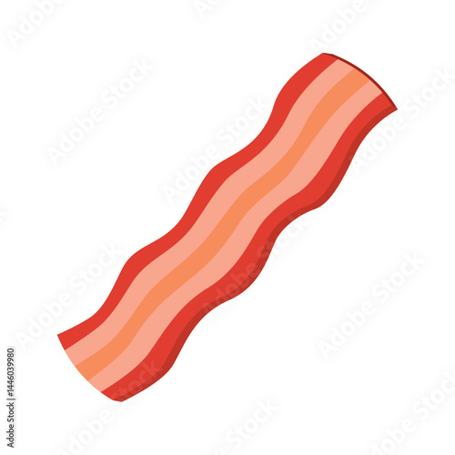Crispy bacon strip. Vector