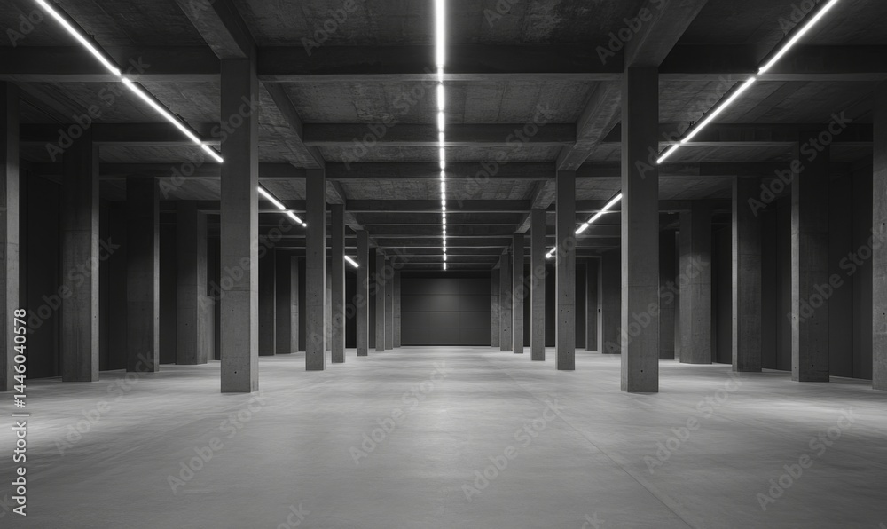 Fototapeta premium Empty, modern, industrial space