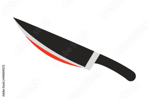 Stylized Illustration of a Sharp Chef's Knife for Culinary Applications