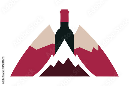 Elegant mountain wine logo evoking a sense of sophistication and nature