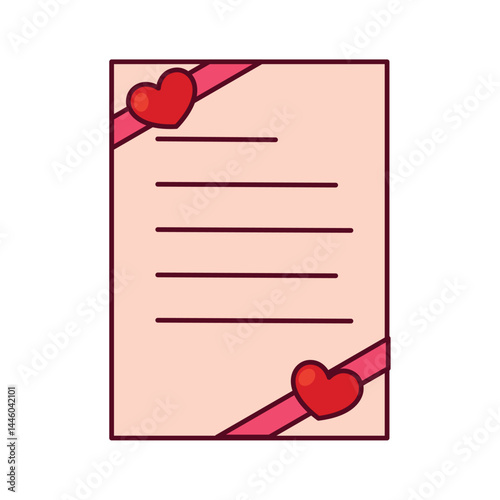 Love letter with hearts. Vector