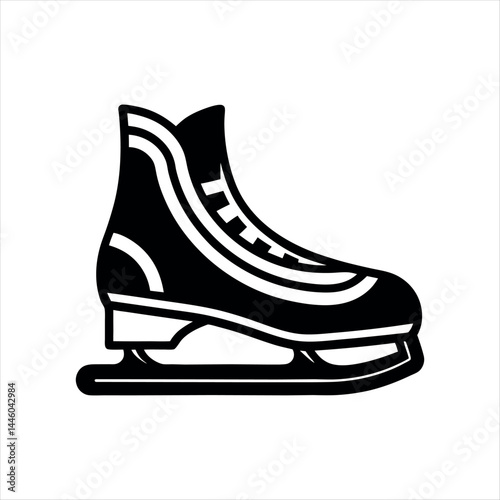 ice skates icon sports elements silhouette design ice skates isolated on white background