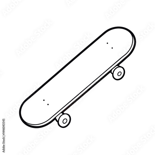 Skateboard Line Art Vector