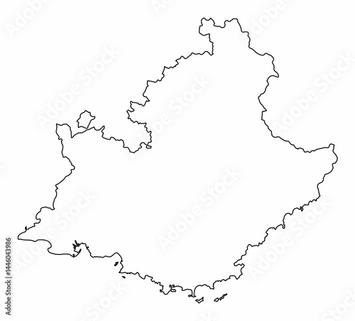 Obraz na płótnie Provence-Alpes-Cote dAzur outline map w salonie