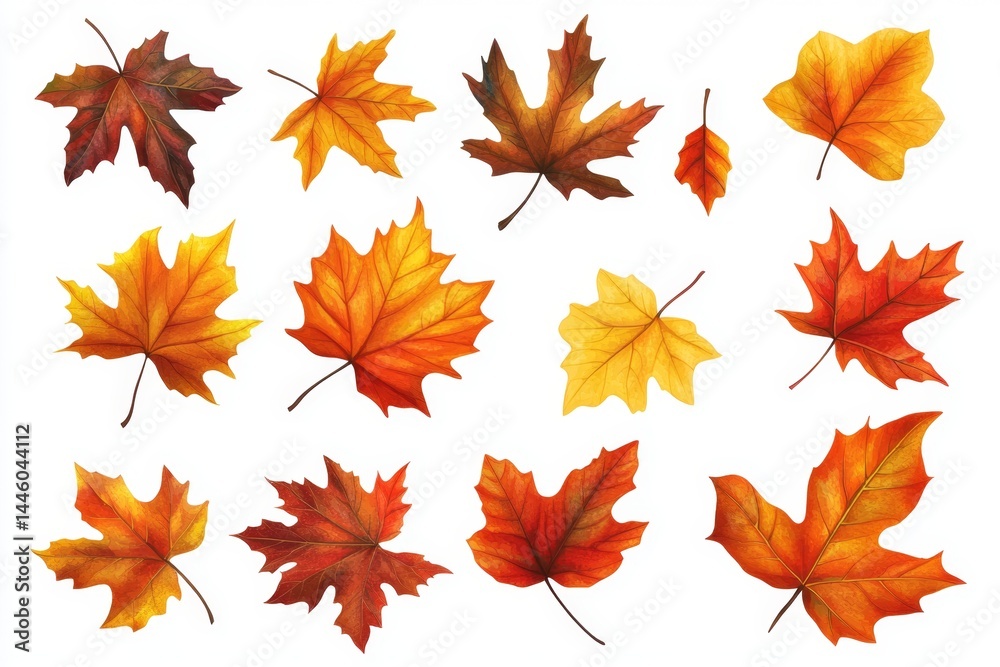 Fototapeta premium Autumn leaves collection