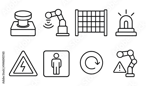 Industrial automation and safety symbols for manufacturing design