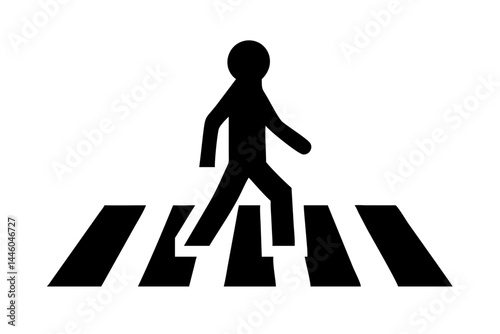 pedestrian crossing silhouette transparent background for web and graphic design