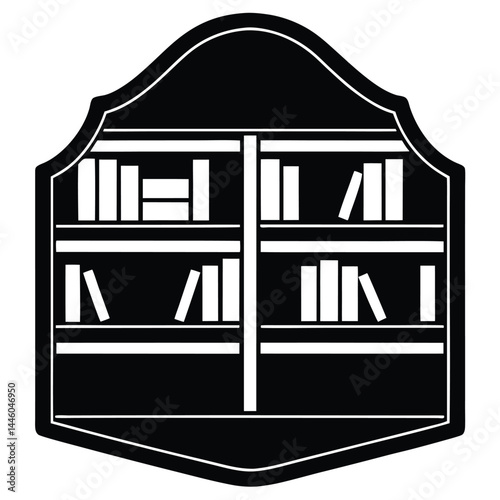 librarian element isolated library shelving unit on white background