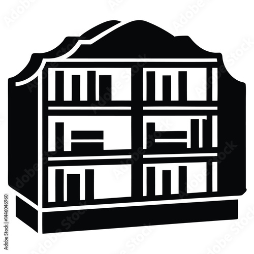 librarian element isolated library shelving unit on white background