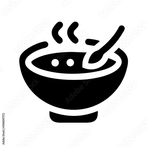 bowl of soup silhouette transparent background for web and graphic design