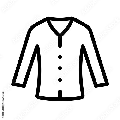 button up cardigan silhouette transparent background for web and graphic design