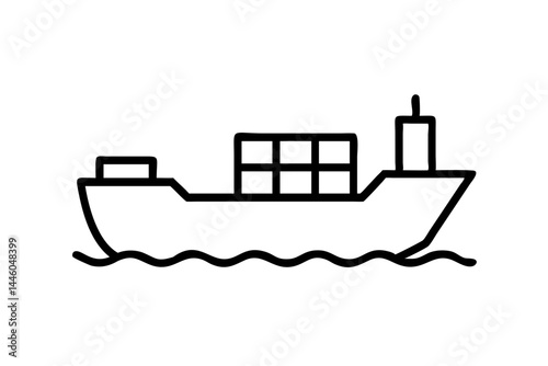 cargo ship transparent background for web and graphic design