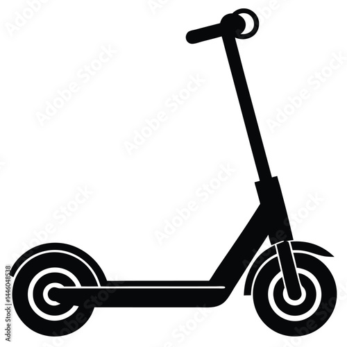 Electric Scooter Icon  Simple Black Silhouette Illustration