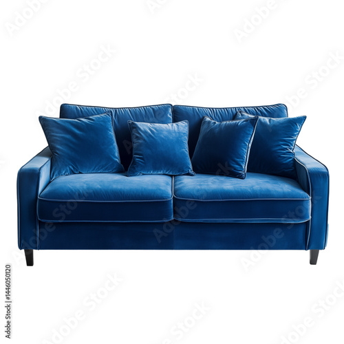 blue sofa isolated on white