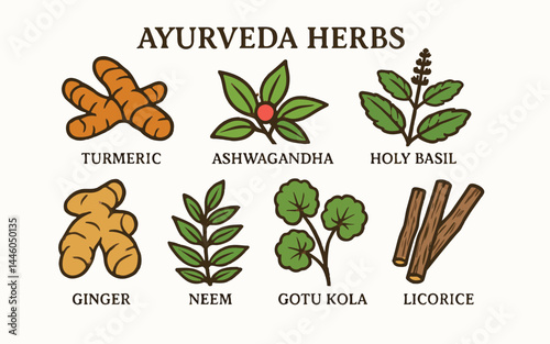 ayurvedic herbs medicine health onboarding mobile vector nature ayurveda, mortar neem, basil, science plant, leaf, organic spices, care, cure ayurvedic herbs medicine health illustrations