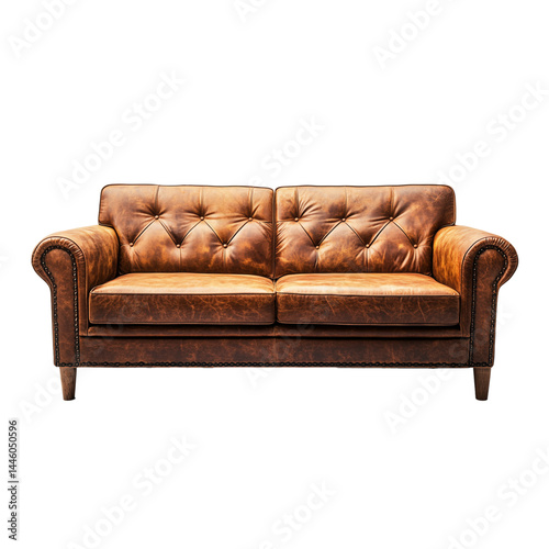 brown leather sofa