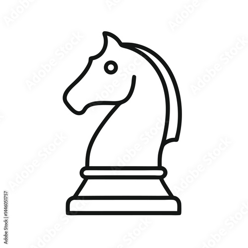  line art of a knight chess piece
