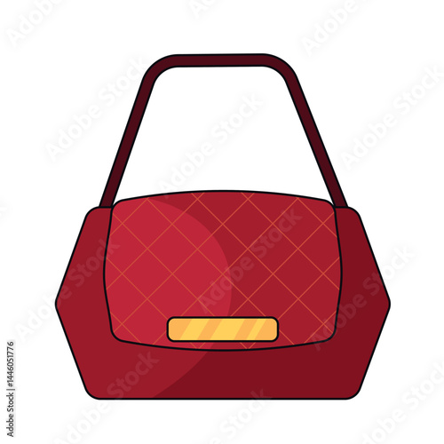 Elegant colored leather handbag. Vector
