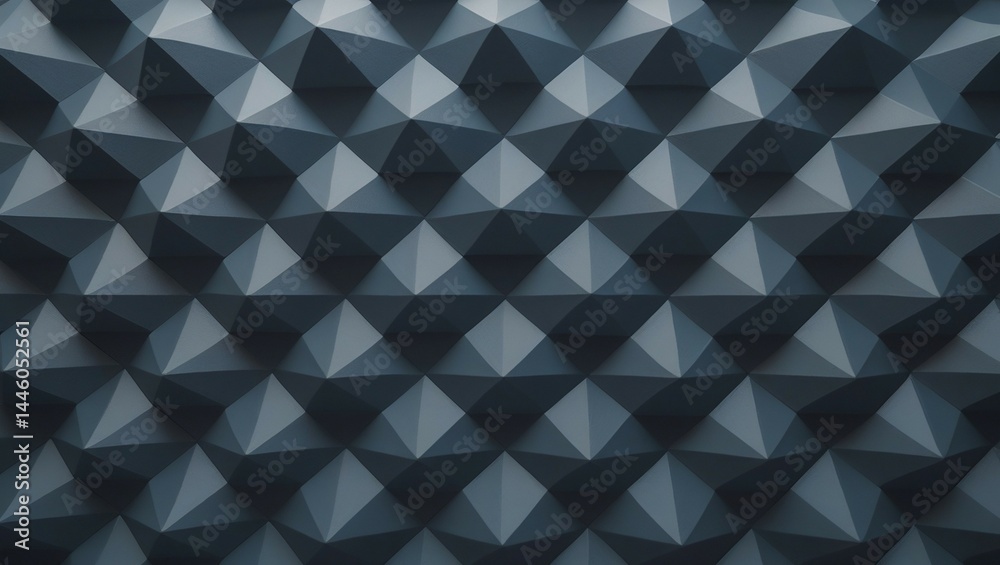 Polished, Semigloss Wall background with tiles. Triangular, tile Wallpaper with 3D, Black blocks. 3D Render Polished, Semigloss Wall background with tiles. Triangular, tile Wallpaper with 3D, Black blocks. 3D Render