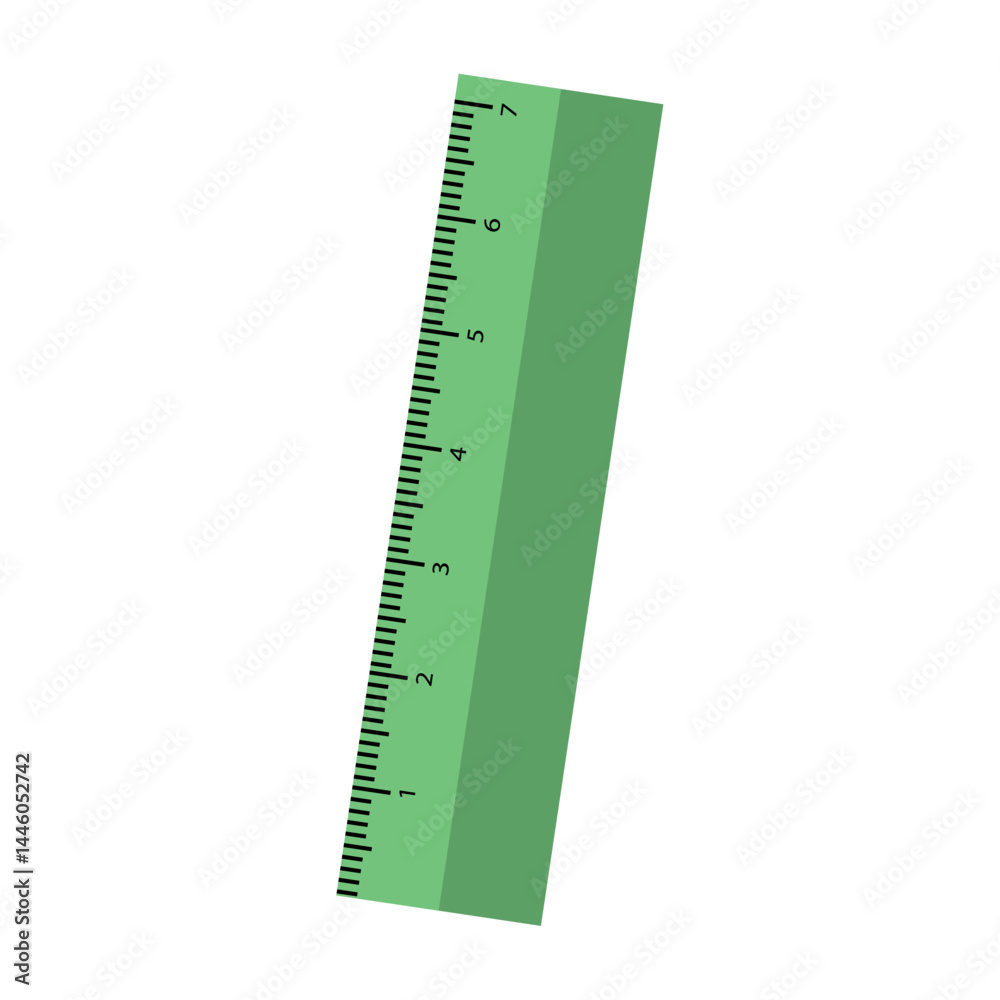 Green ruler with black marks. Vector Green ruler with black marks. Vector