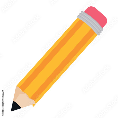 Yellow classic pencil. Vector