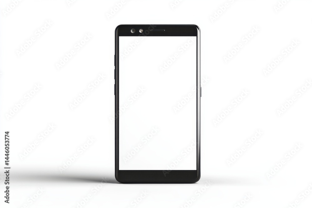 Sleek black smartphone mockup blank screen isolated modern device clean design minimalist style tech Sleek black smartphone mockup blank screen isolated modern device clean design minimalist style tech