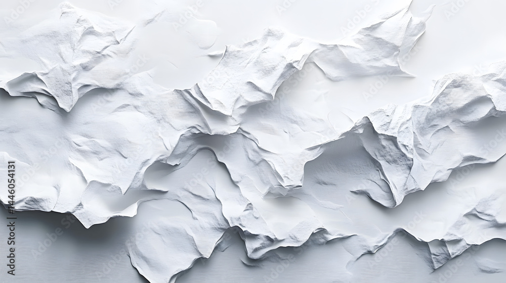 Textured white paper layers horizontal orientation abstract art minimalist design clean aesthetic Textured white paper layers horizontal orientation abstract art minimalist design clean aesthetic