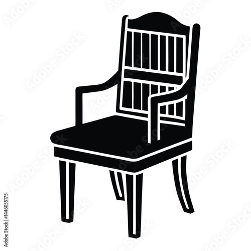 librarian element isolated wooden library chair on white background