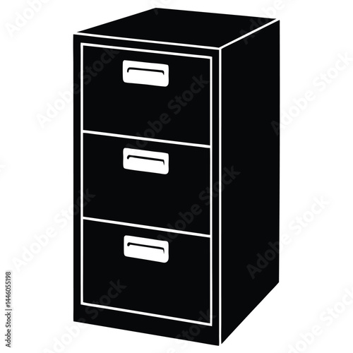 librarian element isolated vertical file cabinet on white background